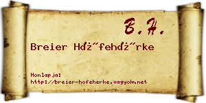 Breier Hófehérke névjegykártya